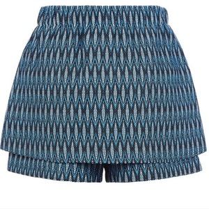 Maje Paco Jacquard Blue Skort Size 40 Large